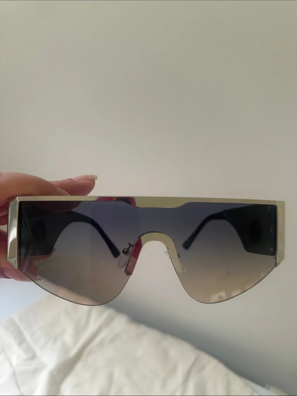 Oversized Shield Sunglasses in Gradient Smoke and Bronze